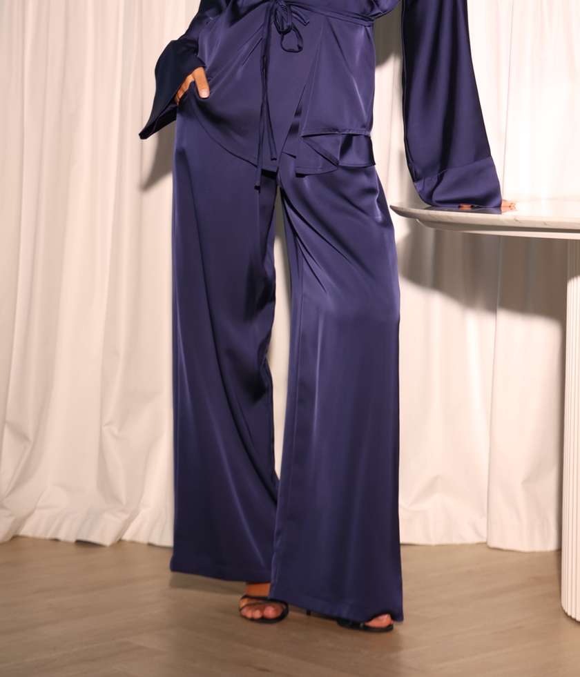 Midnight Silky Wide Leg Pants  photo 4