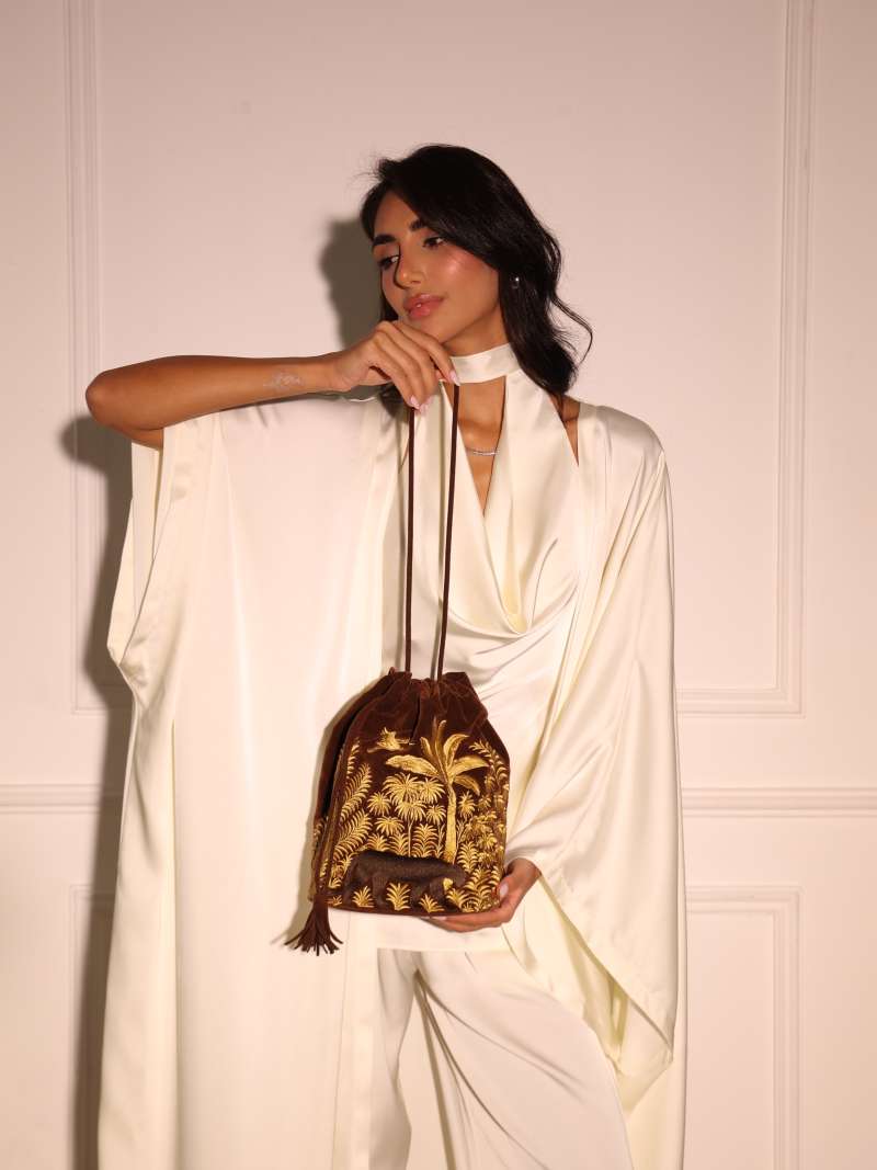 Photo of RUXUR Embroidered Velvet Bag