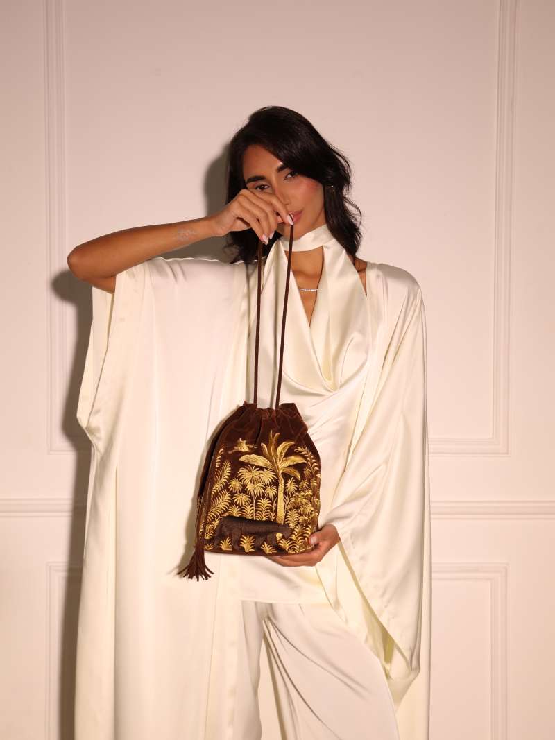 RUXUR Embroidered Velvet Bag photo 3